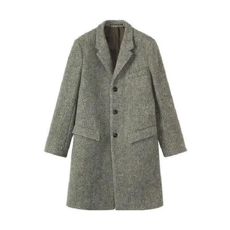 Rugged Basics Men's Gray Overcoat - Grey Wool Topcoat ~ Grey Top Coat ~ Overcoat