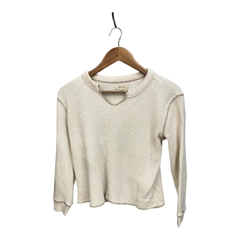 Elevated Sportwear Top Long Sleeve By Madewell In Cream, Size: S