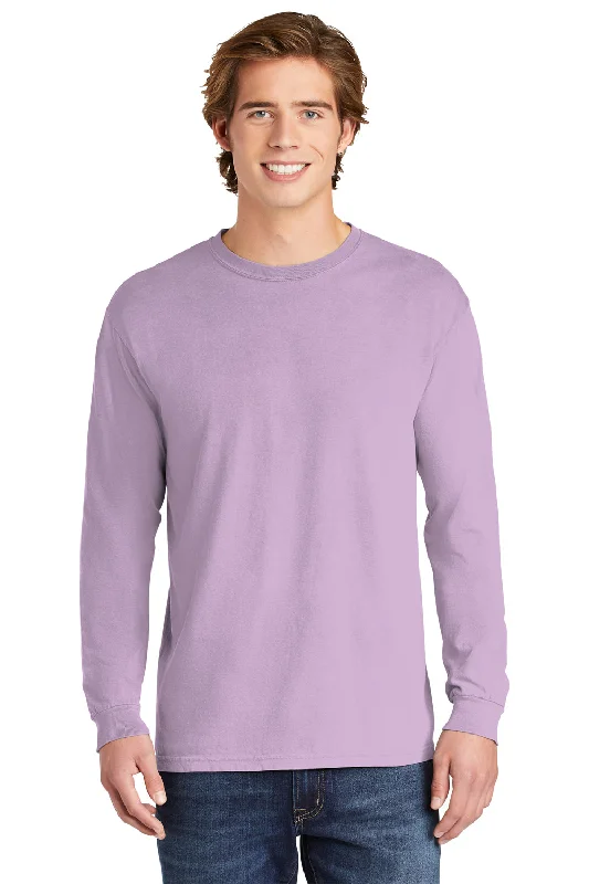 Tailored Elegance Comfort Colors Mens Long Sleeve Crewneck T-Shirt - Orchid Purple