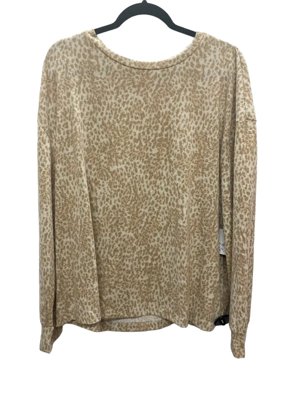 Urban Comfort Top Long Sleeve By Time And Tru In Animal Print, Size: 2x