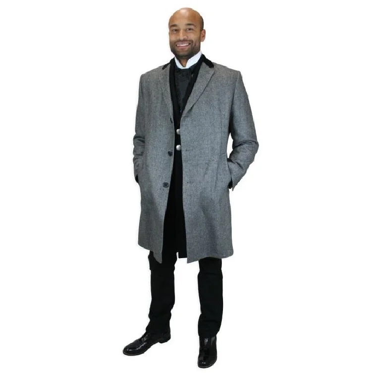 Classic Casualwear Chesterfield Black Herringbone wool blend Overcoat