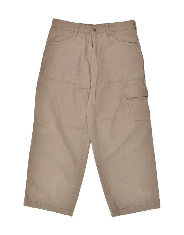 Modern Pastels DIADORA Mens Utility Straight Cargo Trousers Large W34 L25 Brown Cotton