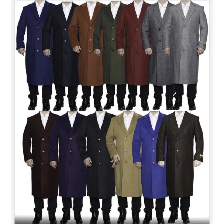 Relaxed Monochrome Look Mens Overcoat- Multi color Alberto Nardoni