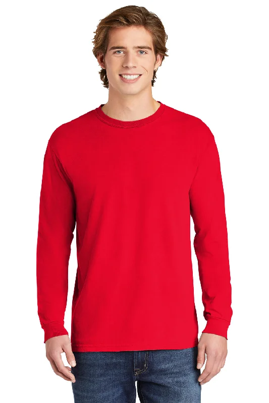 Casual Fitwear Comfort Colors Mens Long Sleeve Crewneck T-Shirt - Red