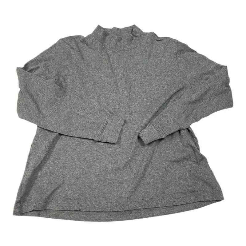 Rugged Fit Top Long Sleeve By Lands End In Grey, Size: M