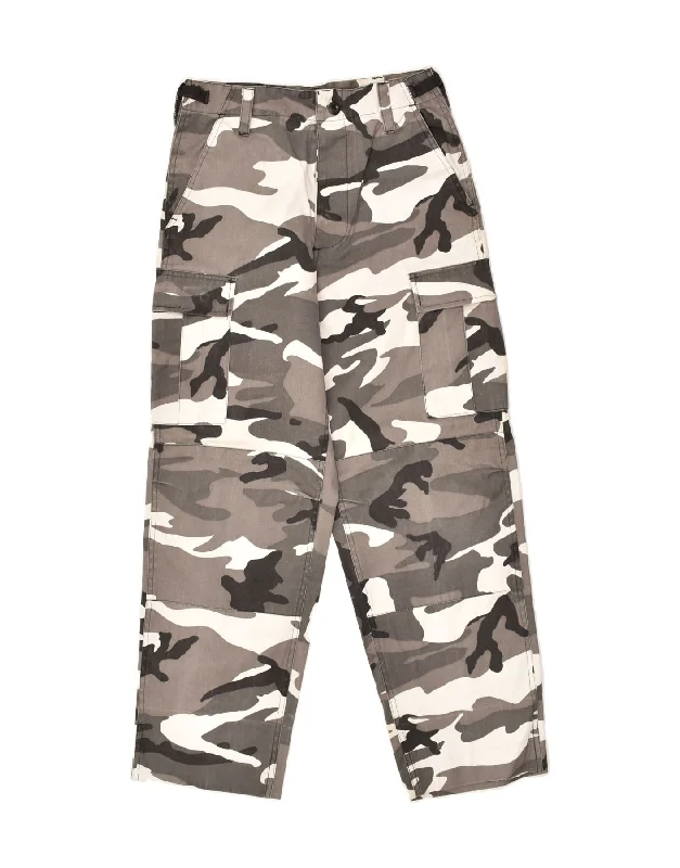 Classic Fitwear VINTAGE Mens Straight Cargo Trousers W30 L29 Grey Camouflage Army