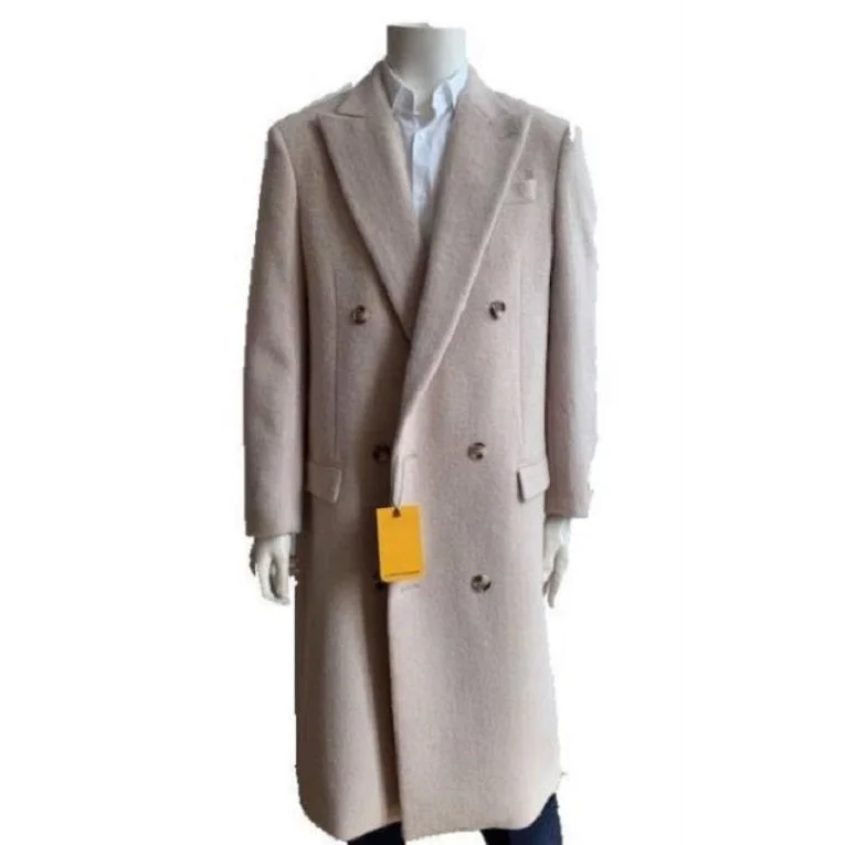 Cozy Fitwear Mens Overcoat -Full Length-Topcoat -Cream