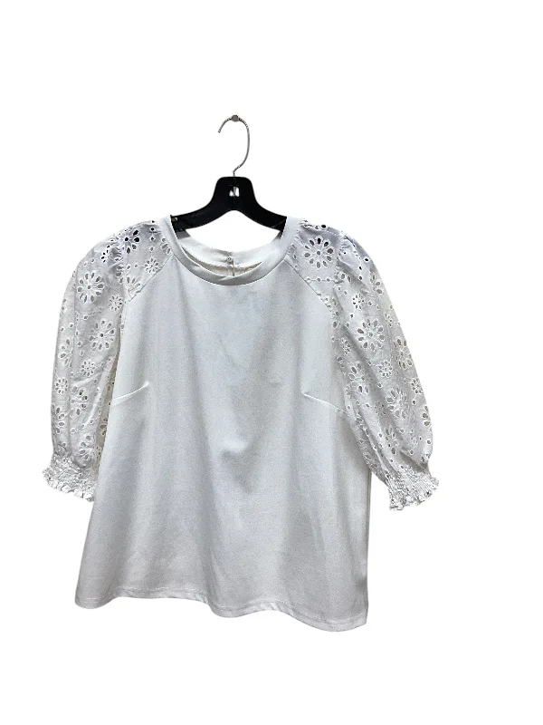 Monochrome Comfort Top Long Sleeve By Melloday In White, Size: Xl