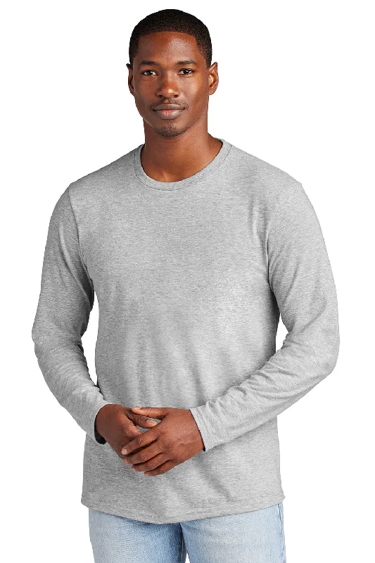 Rugged Basics District Mens Very Important Long Sleeve Crewneck T-Shirt - Heather Light Grey