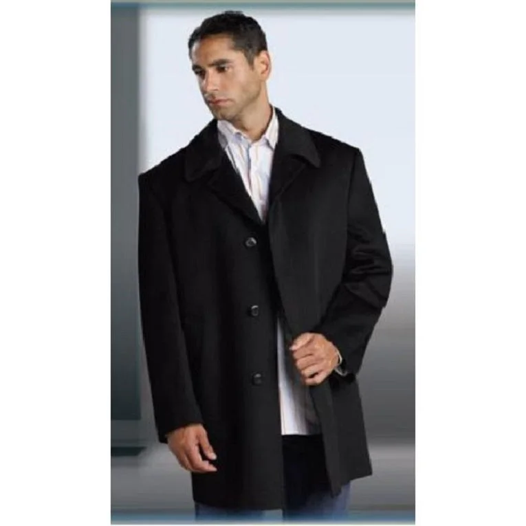 High-End Street Men's Overcoat 3 Buttons Men's Dress Coat Under Front Placket Heavy overcoat - Men's Wool Blend topcoat