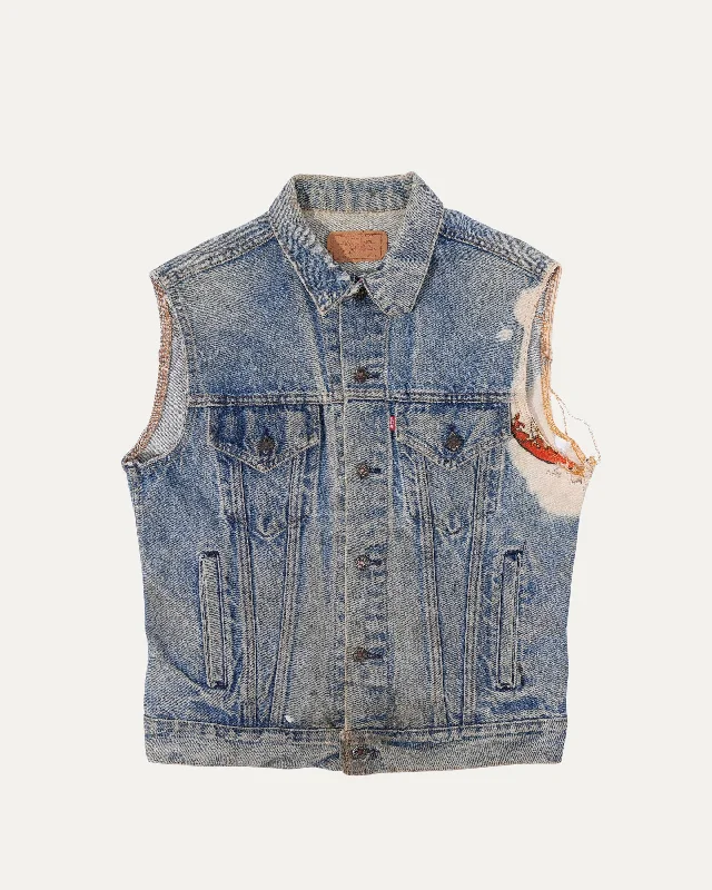 Rugged Elegance Custom Painted Levi's Denim Vest