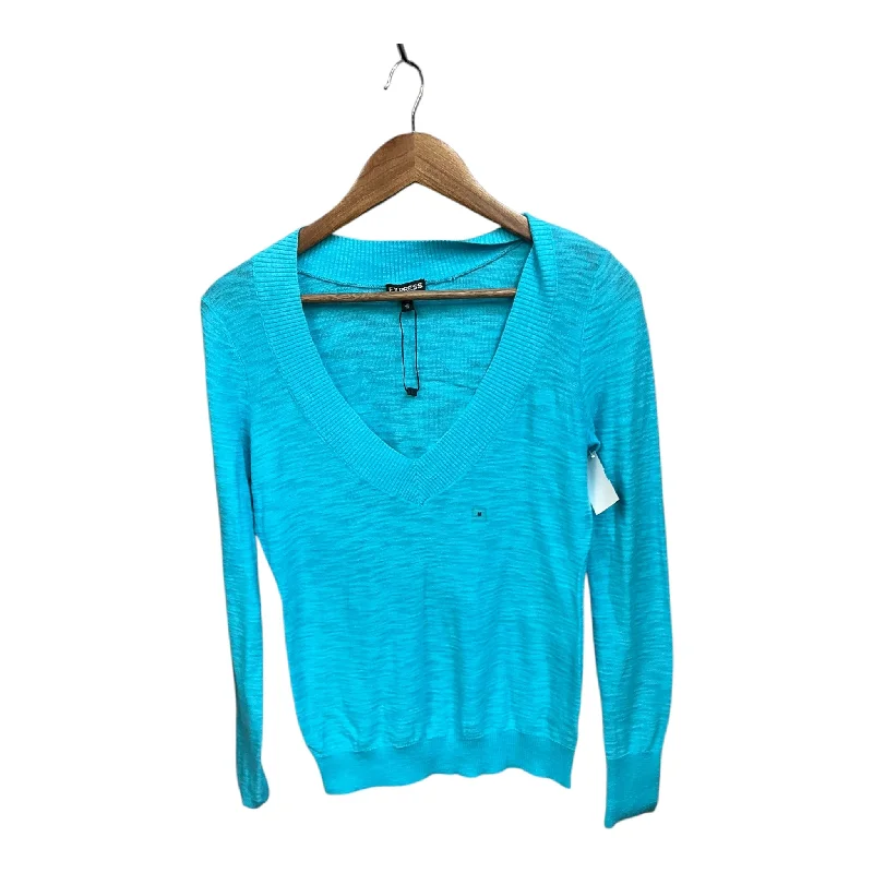 Earthy Fit Top Long Sleeve By Express In Blue, Size: M