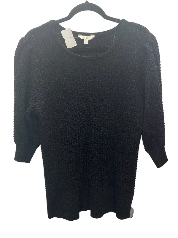 Sporty Minimalist Top 3/4 Sleeve By Terra & Sky In Black, Size: 3x