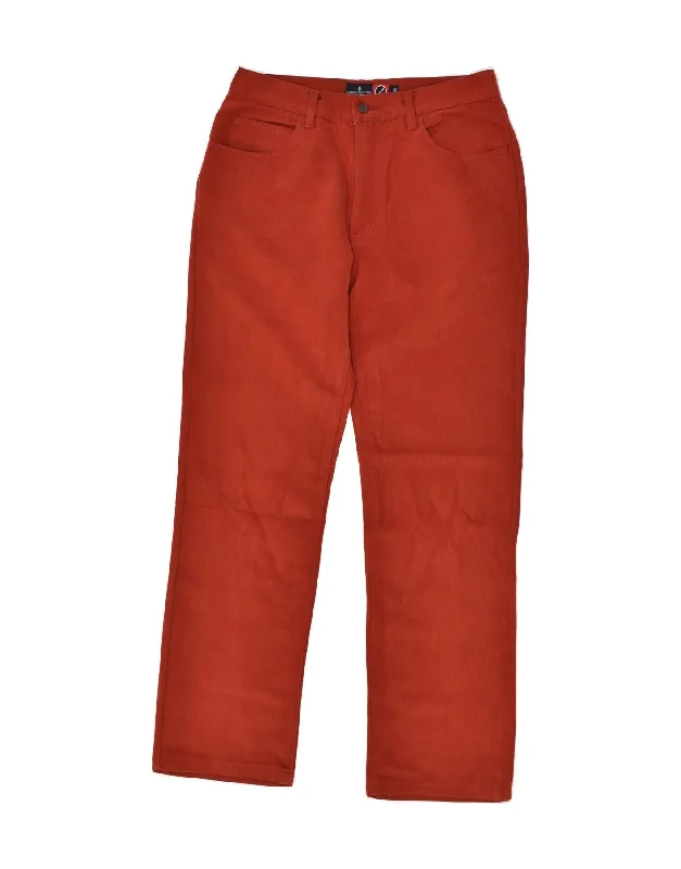 Stylish Statement MARINA YACHTING Mens Straight Casual Trousers W30 L30 Red Cotton