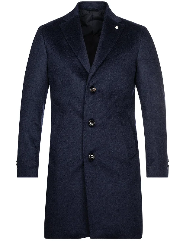 Weekend Edge Wool Cashmere Overcoat Blue