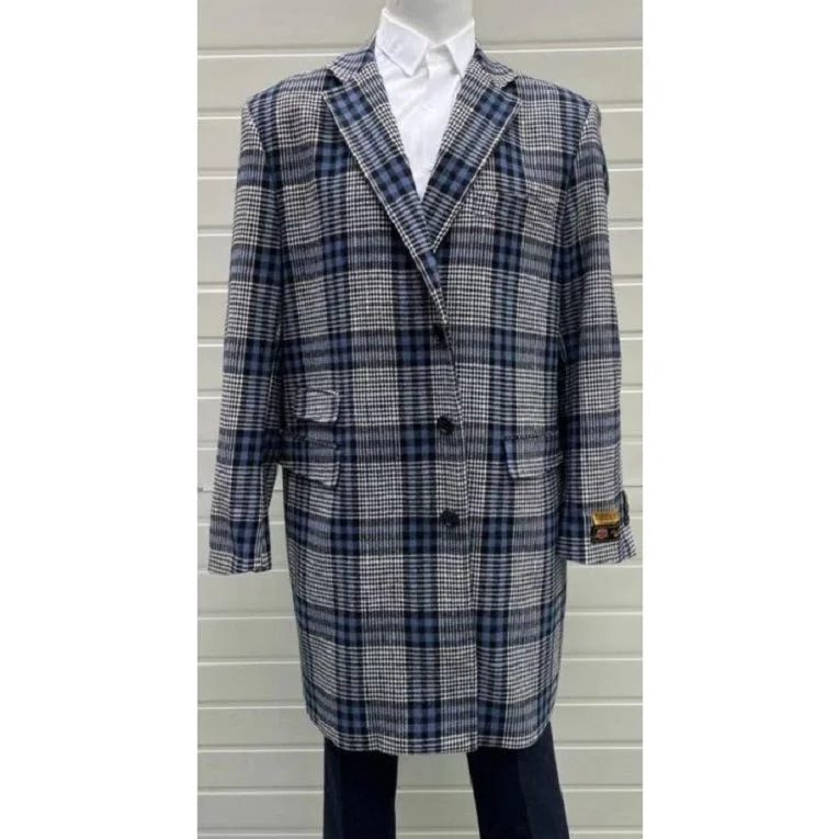 Urban Chic Outfit Mens Gray Houndstooth Coat - Houndstooth Peacoat - Mens Houndstooth Overcoat