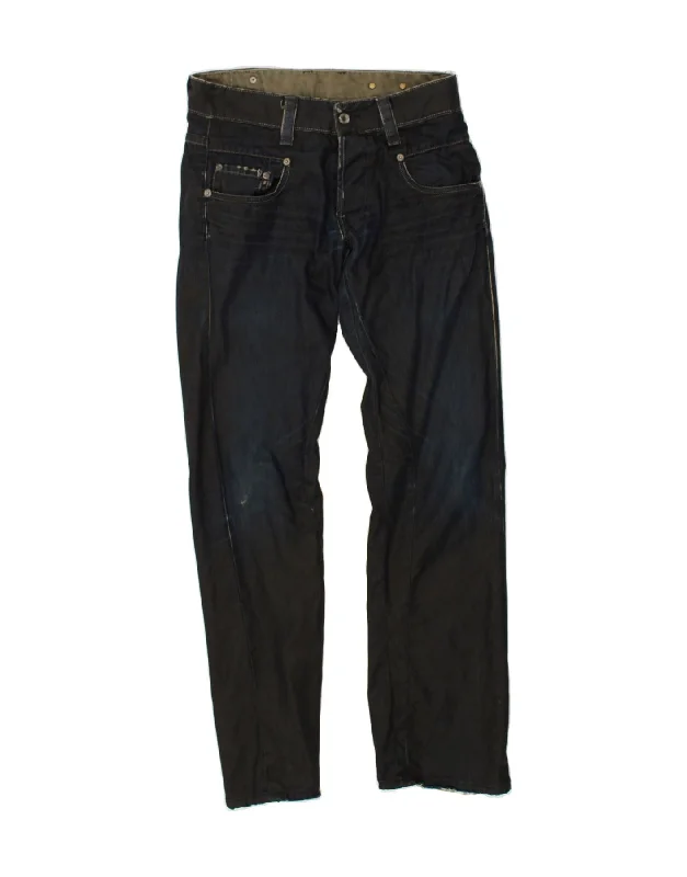 Sleek Monochrome Look G-STAR Mens Straight Jeans W30 L32  Navy Blue Cotton