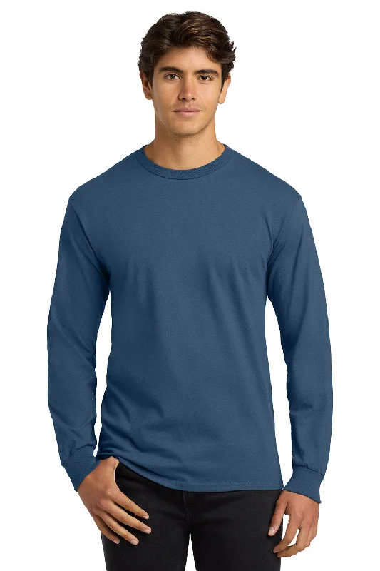 Simplified Fitwear Gildan Mens Ultra Long Sleeve Crewneck T-Shirt - Indigo Blue