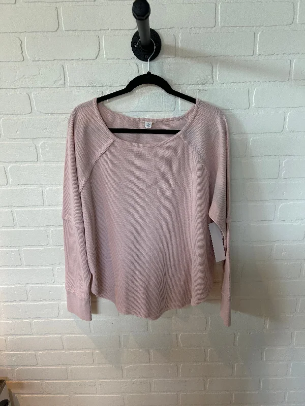 Minimalist Weekend Top Long Sleeve Basic By Caslon In Pink, Size: Xl