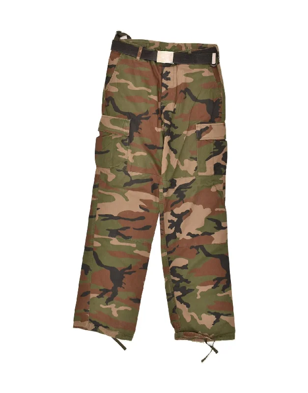 Elevated Sportwear VINTAGE Mens Straight Cargo Trousers Small W29 L32 Green Camouflage Army