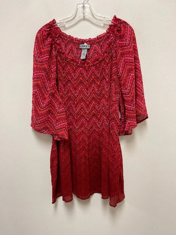 Rugged Basics Top 3/4 Sleeve By Catherines In Red, Size: 3x