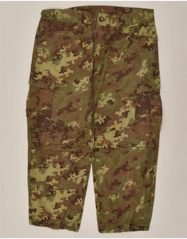 Modern Casual Look VINTAGE Mens Tapered Cargo Trousers IT 52 XL W38 L25 Khaki Camouflage