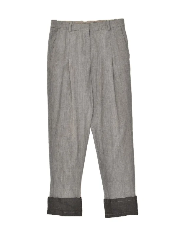 Sporty Fit Look COS Mens Pegged Suit Trousers W32 L30  Grey Wool