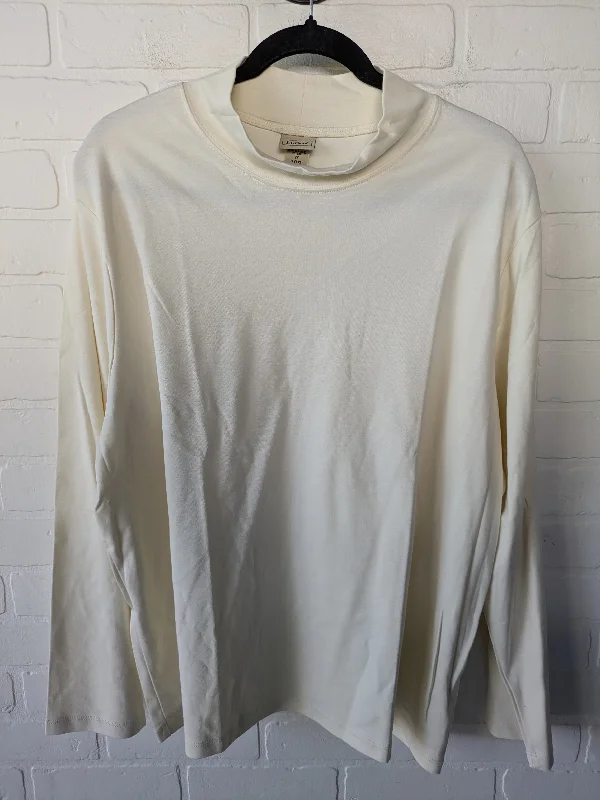 Fashionable Fit Top Long Sleeve Basic By L.l. Bean In Cream, Size: 3x