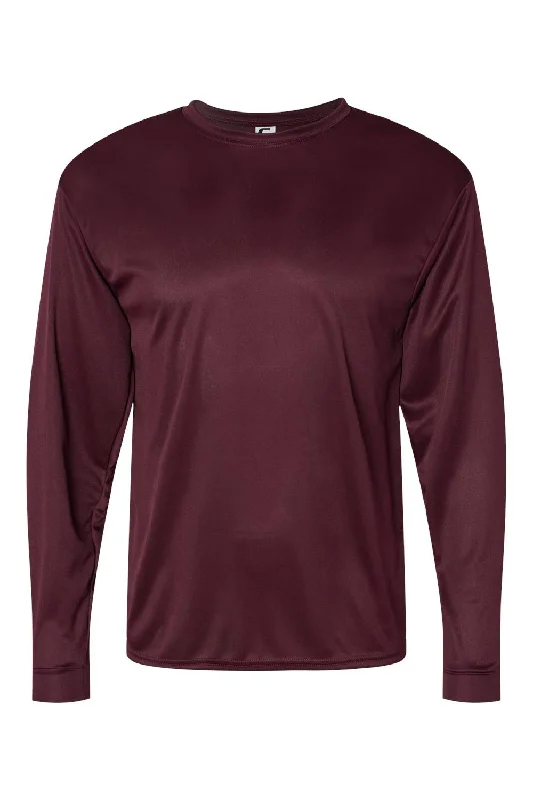 Tailored Essentials C2 Sport Mens Performance Moisture Wicking Long Sleeve Crewneck T-Shirt - Maroon