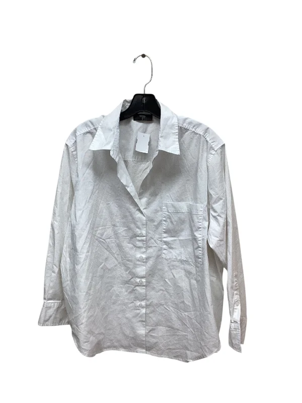 Simplistic Basics Top Long Sleeve By Tahari By Arthur Levine In White, Size: L