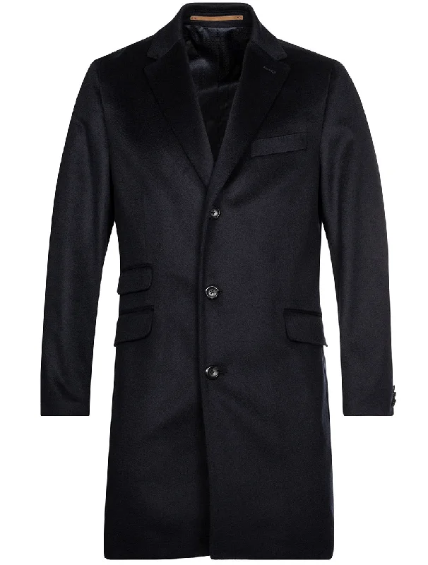 Elevated Outerwear Cashmere Overcoat Navy