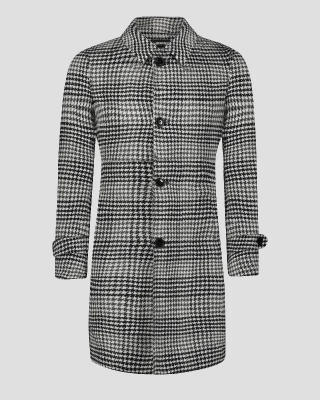 Urban Street Look SG Car Coat – Black White + Houndstooth