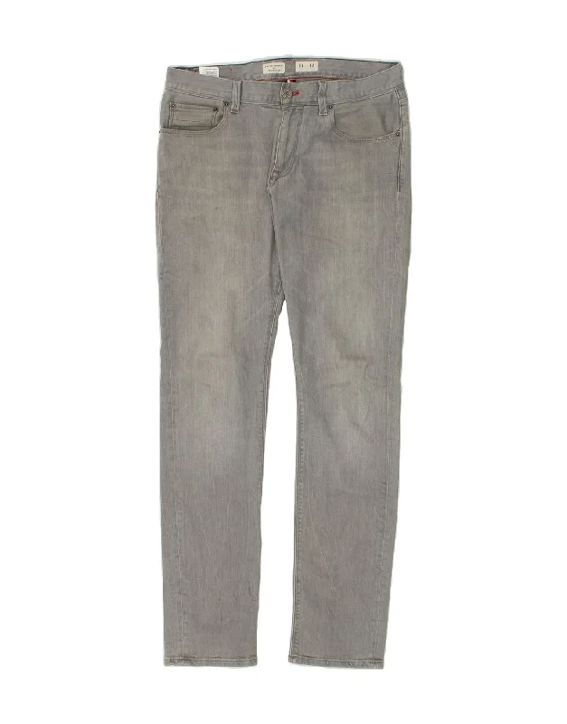 Classic Relaxed Look TOMMY HILFIGER Mens Straight Fit Straight Jeans W32 L34 Grey Cotton