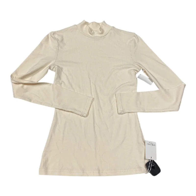 Sporty Modern Top Long Sleeve By Cmc In Cream, Size: Xs