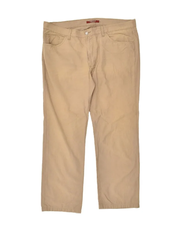 Relaxed Patterns Look CARRERA Mens 700 Straight Casual Trousers W42 L30  Brown Cotton