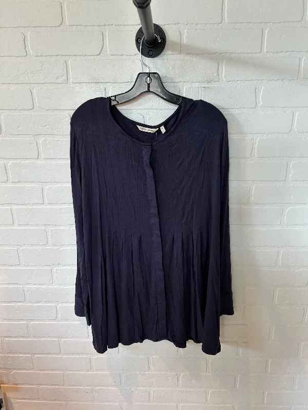 Smart Relaxed Top Long Sleeve By Soft Surroundings In Blue, Size: Xl