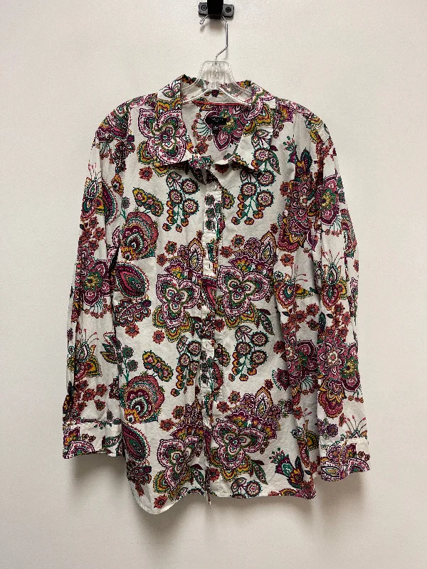 Smart Urban Top Long Sleeve By Talbots In Multi-colored, Size: 3x