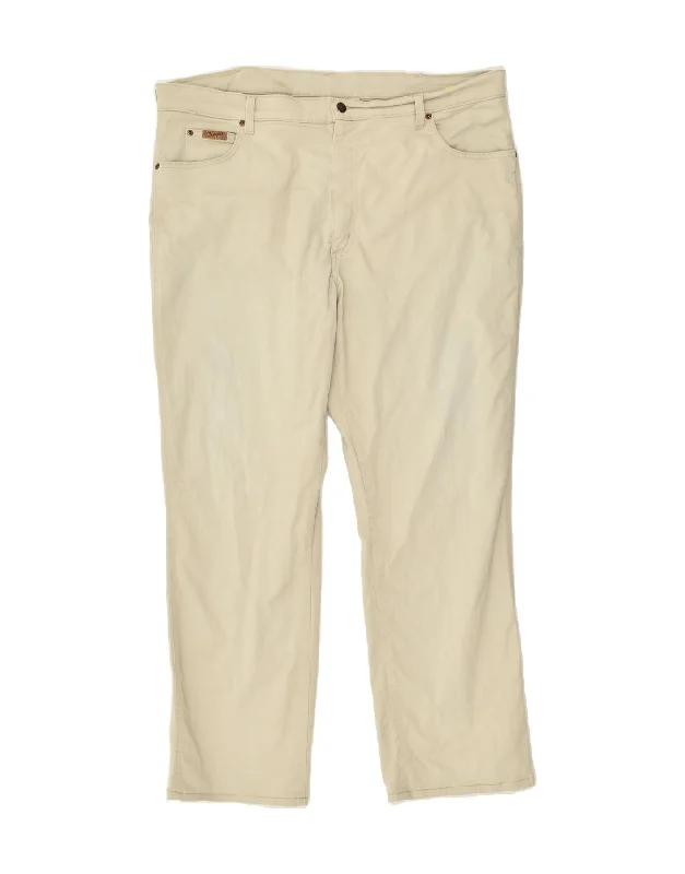 Earthy Fit WRANGLER Mens Straight Casual Trousers W42 L30 Grey Cotton