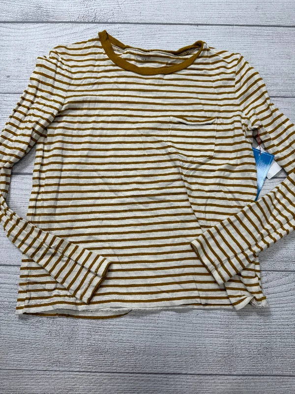 Retro Sportwear Top Long Sleeve Basic By Madewell In Striped Pattern, Size: S