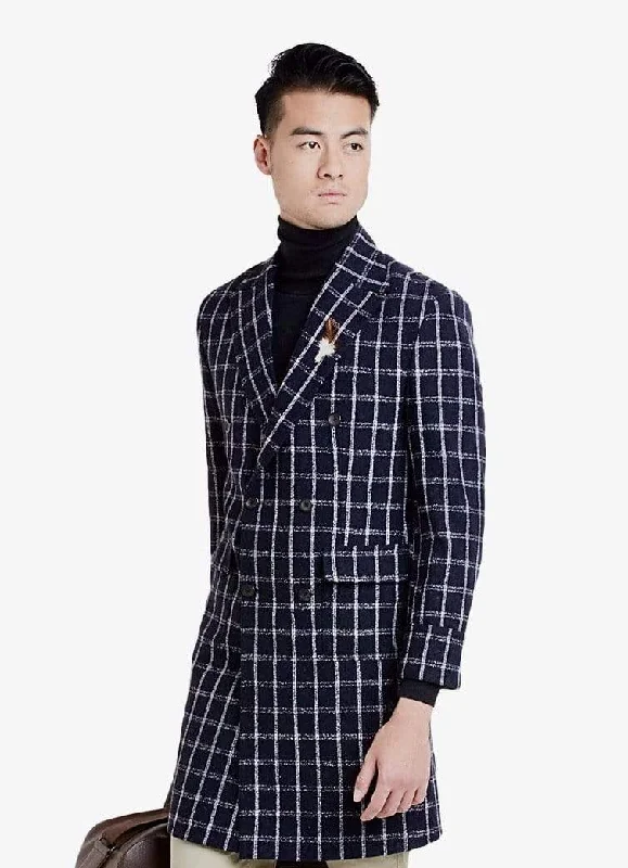 Urban Essentials Navy Windowpane Coat