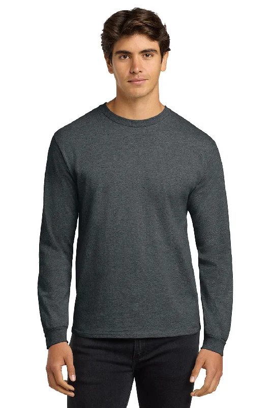 Weekend Rugged Gildan Mens Ultra Long Sleeve Crewneck T-Shirt - Heather Dark Grey