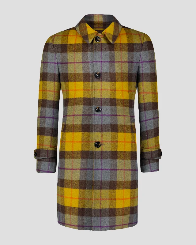 Contemporary Sport Look SG Car Coat – Mustard + Chocolate Plaid