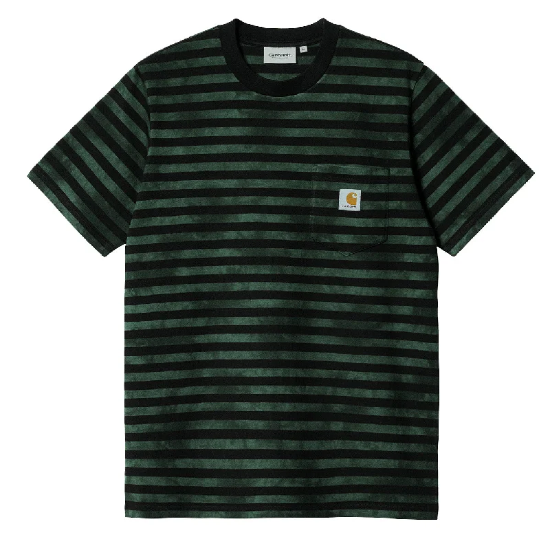 Contemporary Sport Look Carhartt WIP S/S Scotty Chromo Pocket Tee Scotty Stripe / Treehouse Chromo