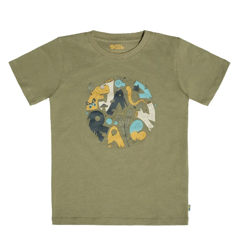 Classic Casualwear Fjallraven Kids Forest Findings T-Shirt Light Olive