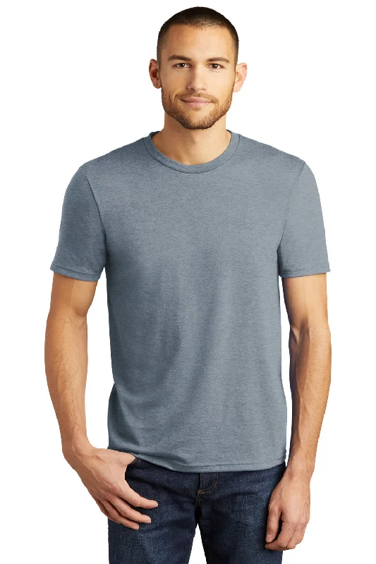 Minimalist Outerwear District Mens Perfect Tri Short Sleeve Crewneck T-Shirt - Heather Flint Blue