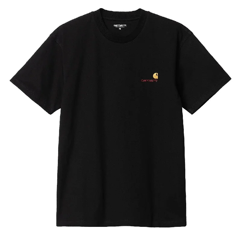 Rugged Fit Carhartt WIP American Script T-Shirt Black