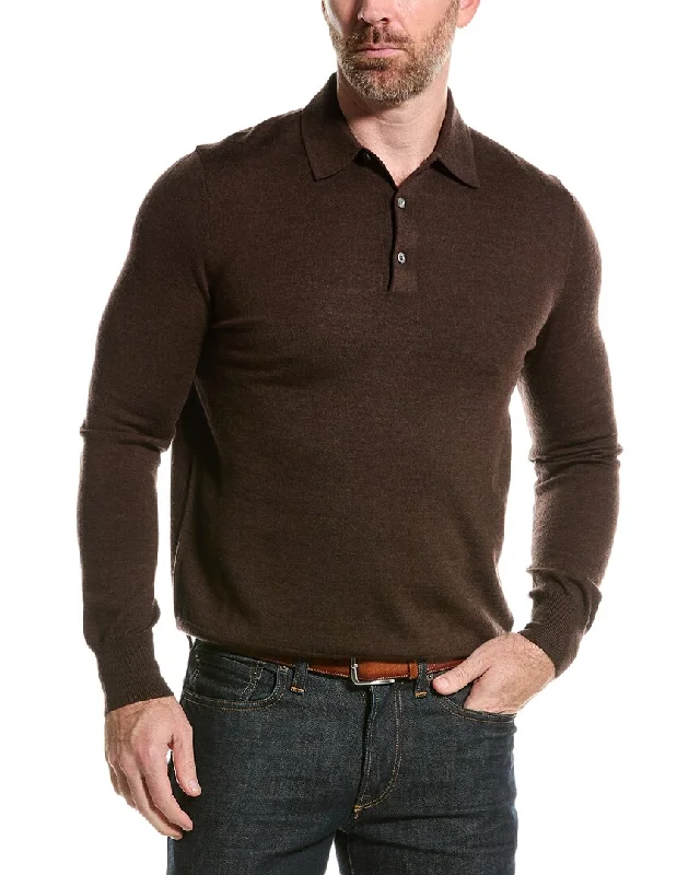 Fashionable Relaxed Brooks Brothers Wool Polo Sweater