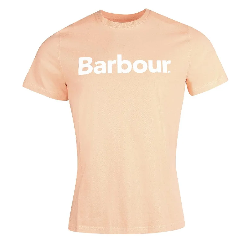 Cozy Street Style Barbour Logo T-Shirt Coral Sands