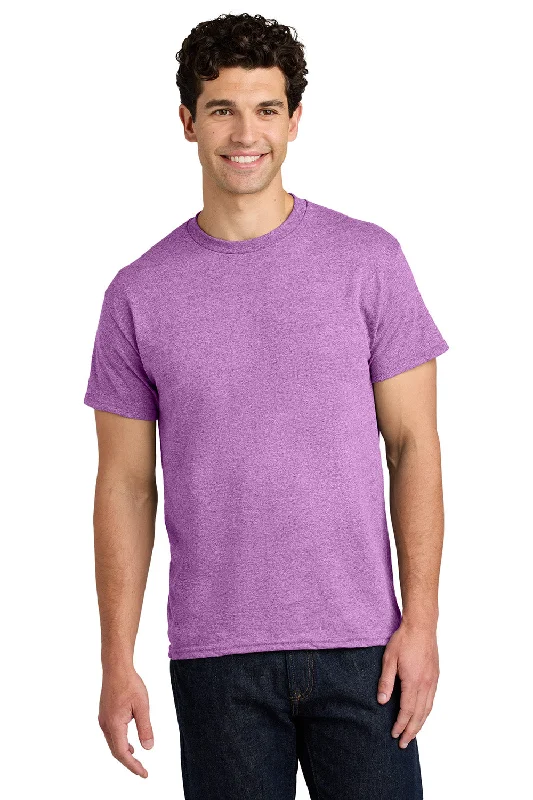 Sleek Edge Look Gildan Mens Short Sleeve Crewneck T-Shirt - Heather Radiant Orchid Purple