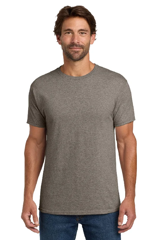 Relaxed Outerwear Hanes Mens ComfortSoft Short Sleeve Crewneck T-Shirt - Oxford Grey